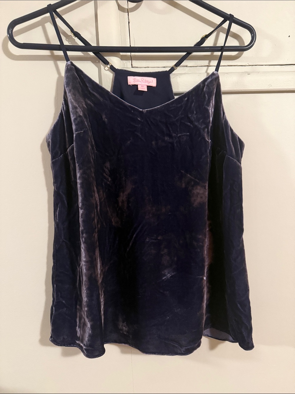 Lilly Pulitzer DUSK LUX True Navy VELVET Racerback Tank Top